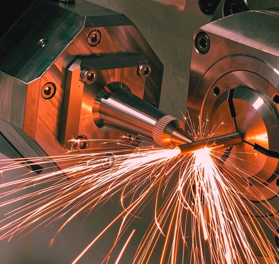PCL-G3 programmable collimator laser working inside a CNC machine